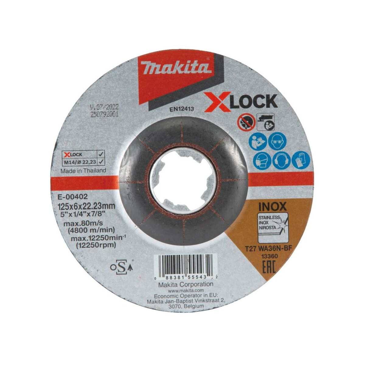 Tarcza tnąca do metalu 125x6x22 mm X-LOCK E-00402 Makita