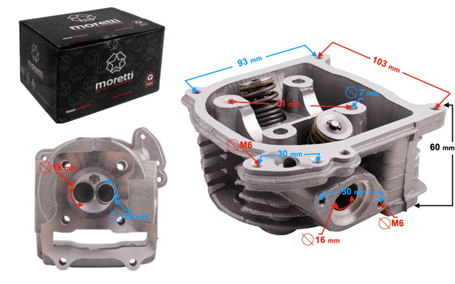 Głowica 80cc skuter Huragan 5 krótkie zawory