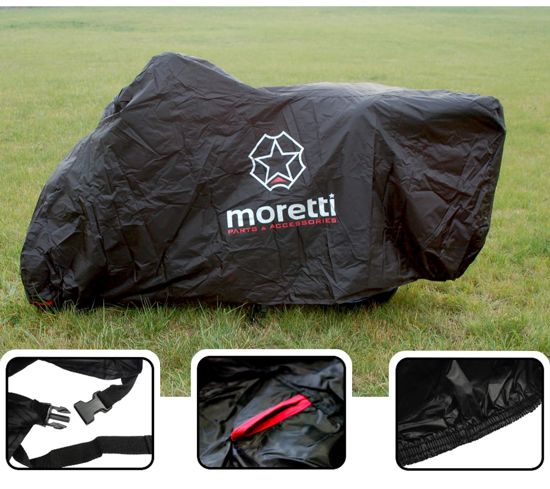 Pokrowiec na motocykl z kufrem rozmiar XL Moretti