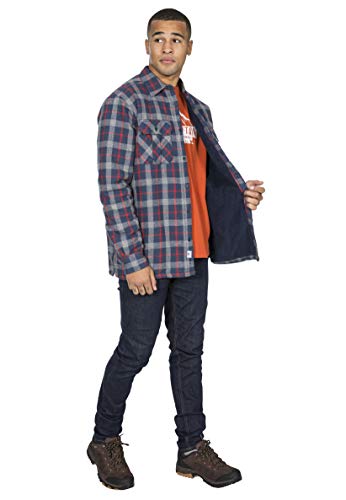 Trespass męska koszula z długim rękawem rzepaku granatowy w kratkę 3XL