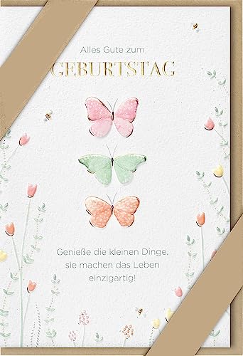 Kartka urodzinowa Nature Card Handmade - motyle 11,6 x 16,6 cm