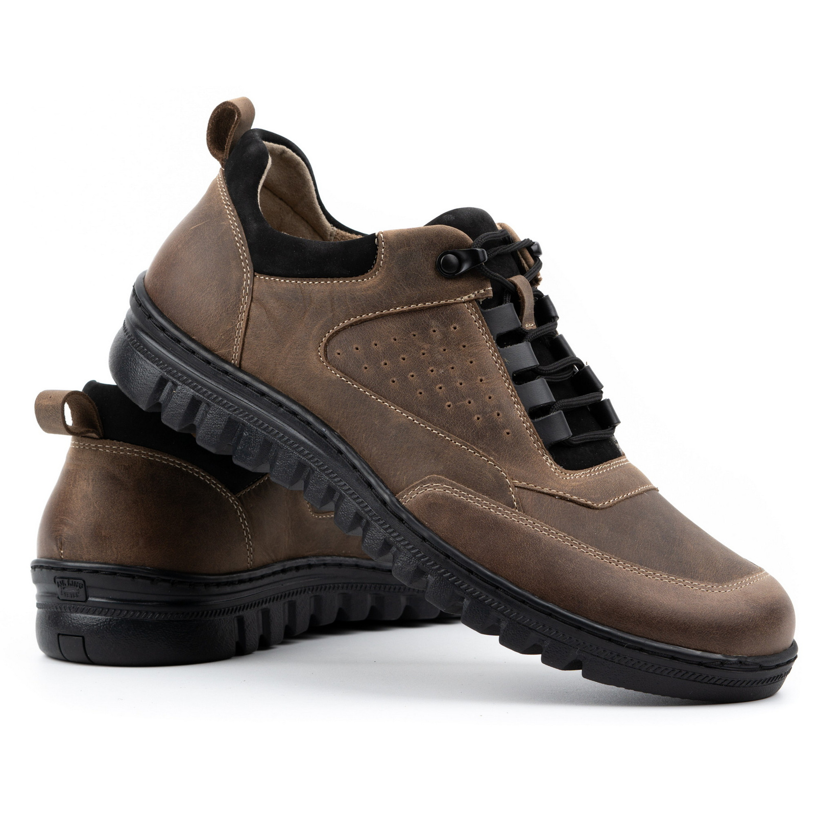 Buty męskie casual skórzane 0228W brązowe - WASAK