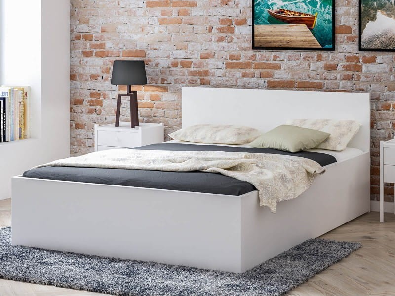 Łóżko z materacem 160x200 DM1 białe