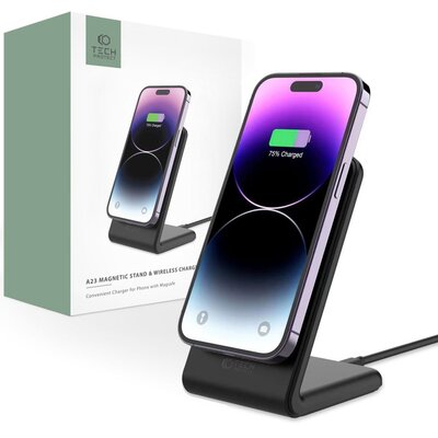 Ładowarka indukcyjna Tech-Protect Qi 15W A23 MagSafe, czarna