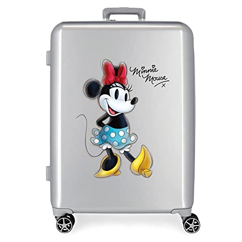 Disney 100 Minnie Joyful Walizka Średniej walizki 48x70x26 cms Twarde mocowanie ABS Wbudowany 81L 2 kg 4 koła Podwójne Szary, Szary, Talla única, średnia walizka