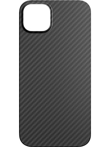 Black Rock - Etui z włókna węglowego, ultra cienkie, pasuje do Apple iPhone 14 Plus | aramidowe etui na telefon komórkowy, Fiber Cover, bezprzewodowe ładowanie, Premium (czarne)