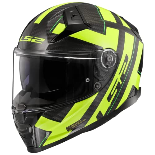 LS2, pełny kask motocyklowy VECTOR II carbon STRONG gloss yellow, XXXL