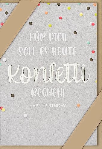 Kartka urodzinowa Nature Card Handmade - deszcz konfetti 11,6 x 16,6 cm