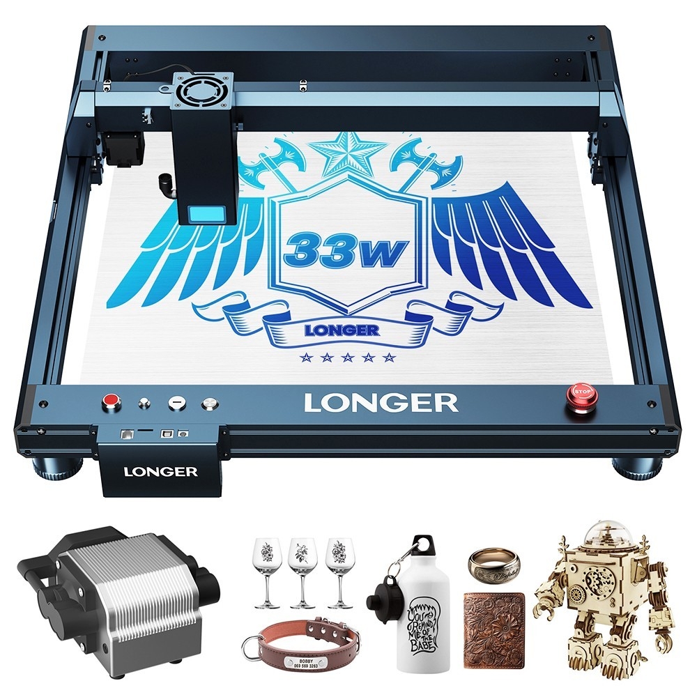 Longer Laser B1 30W Laser Engraver Cutter, 6-core Laser Head, 450 x 440mm Engraving Area - EU