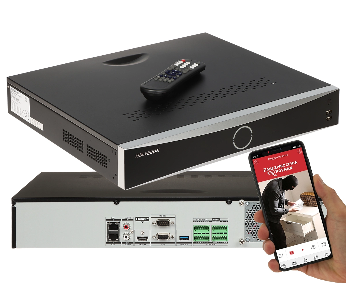 Rejestrator 16-kanałowy Hikvision  DS-7716NXI-K4 AcuSense 4xSATA Alarm