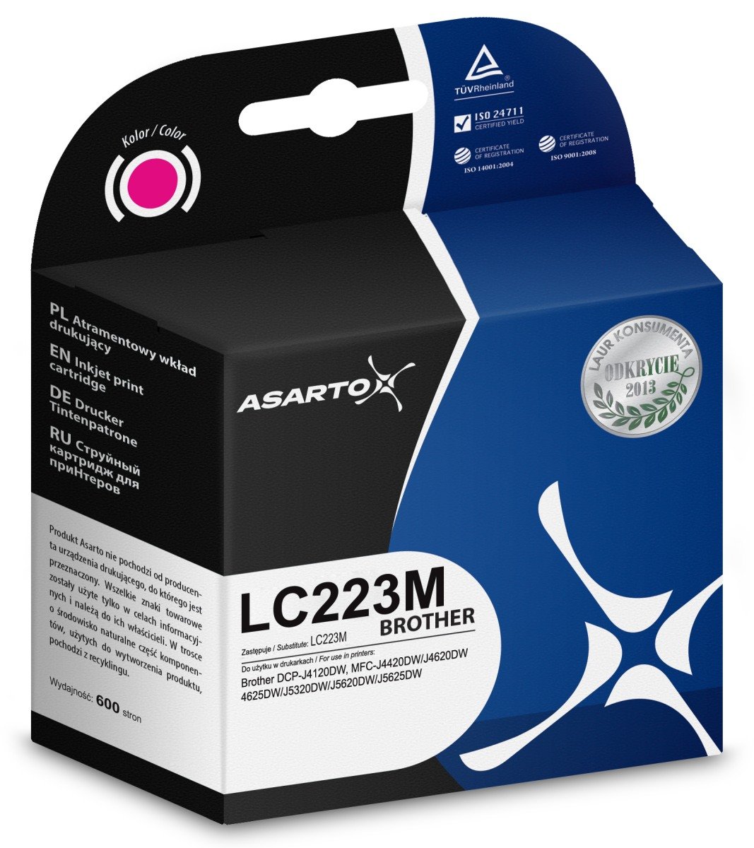 Asarto Tusz AS-B223MN magenta zamiennik Brother LC223M AS-B223MN