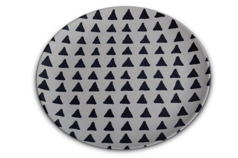 Talerz-patera, trójkąty, czarno-biały, 25 cm