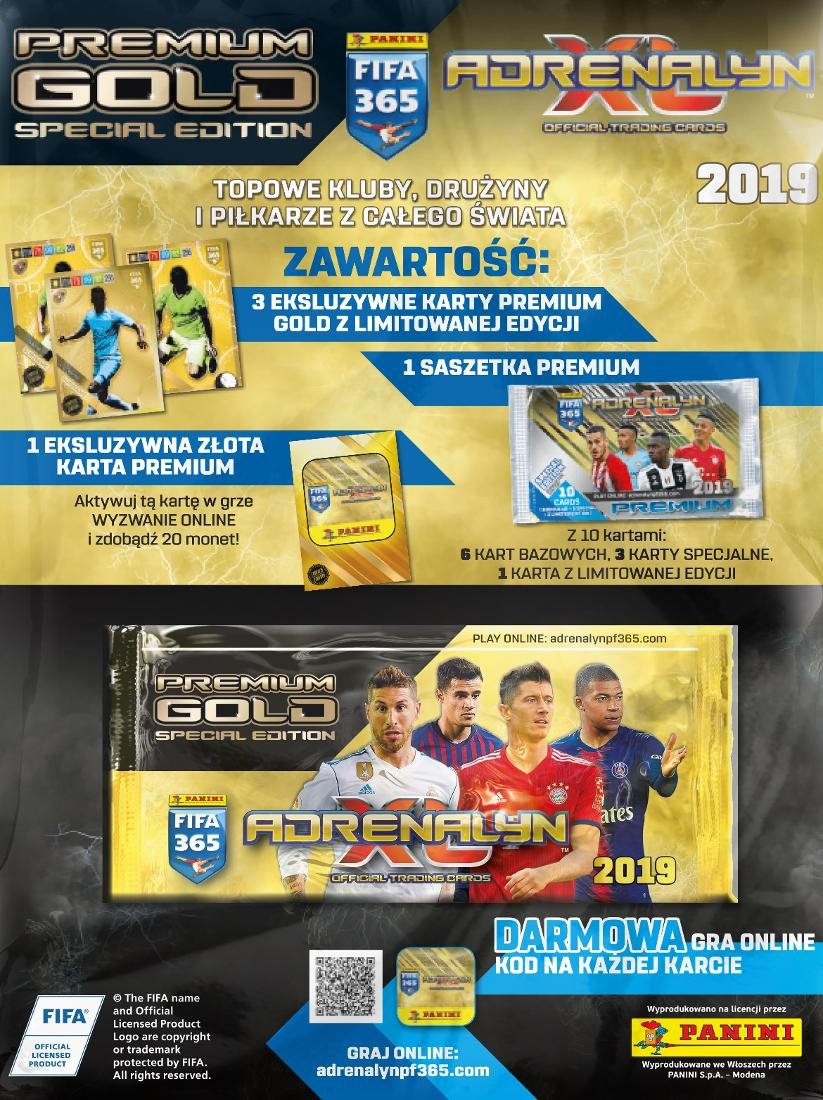 Panini PROMO FIFA 365 2019 Adrenalyn XL Premium Gold saszetka 094473 PANINI