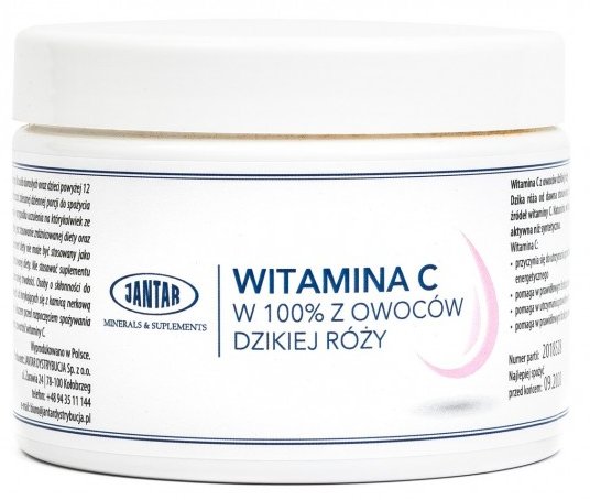 JANTAR JANTAR WITAMINA C Z DZIKIEJ RÓŻY W PROSZKU 300G
