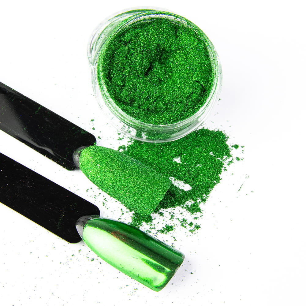Glass Green Efekt lśniący pyłek do paznokci Nr 9