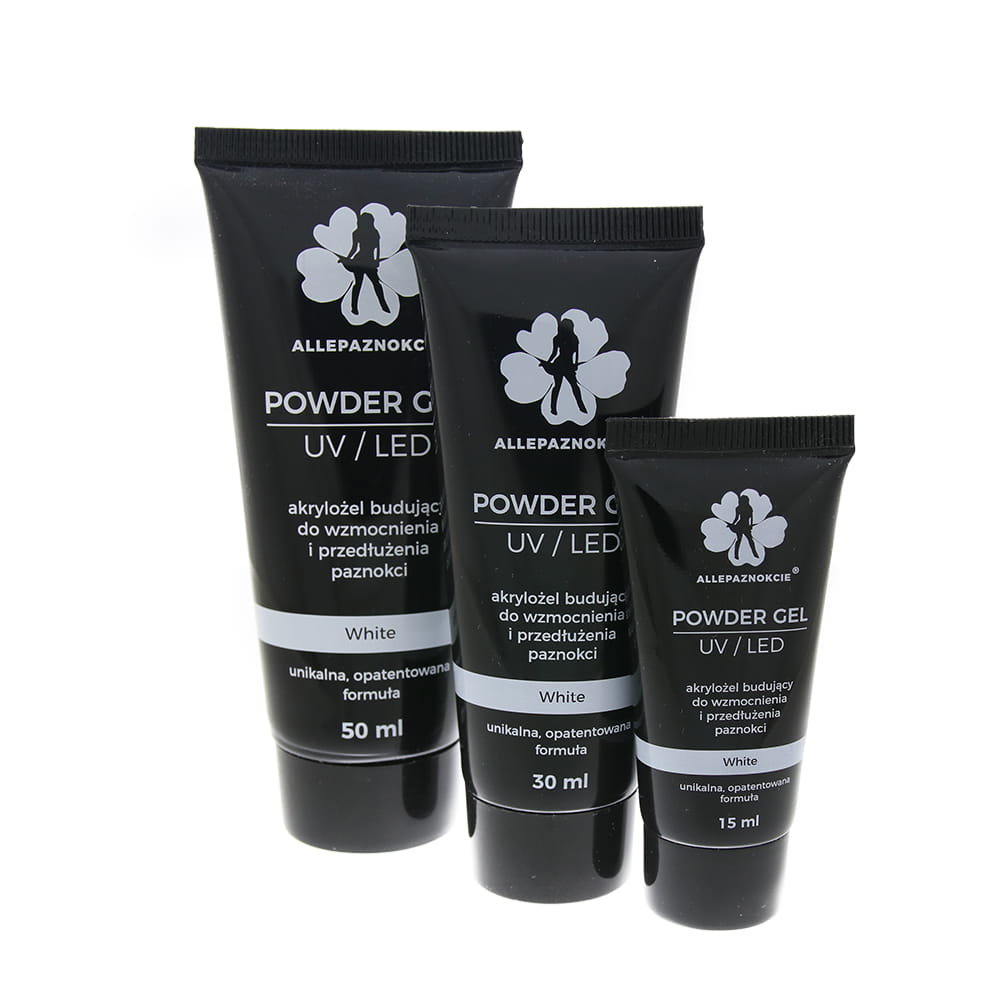 Allepaznokcie Powder Gel White 50ml akrylożel