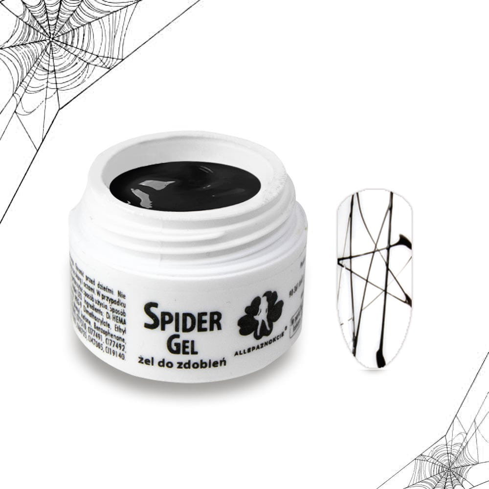 SPIDER GEL Allepaznokcie BLACK żel uv do zdobień