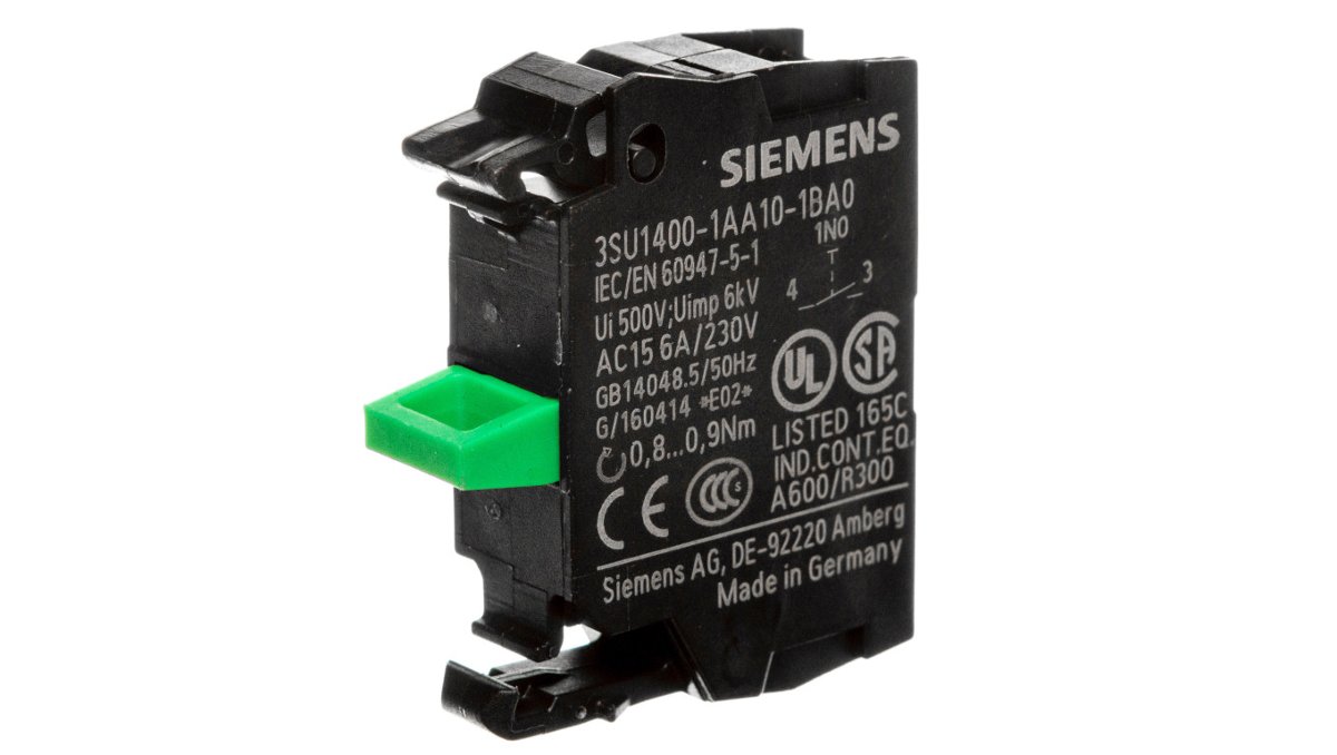 Siemens Siemens Contact module with 1 contact element 1 no 3su1400-1aa10-1 3SU1400-1AA10-1BA0