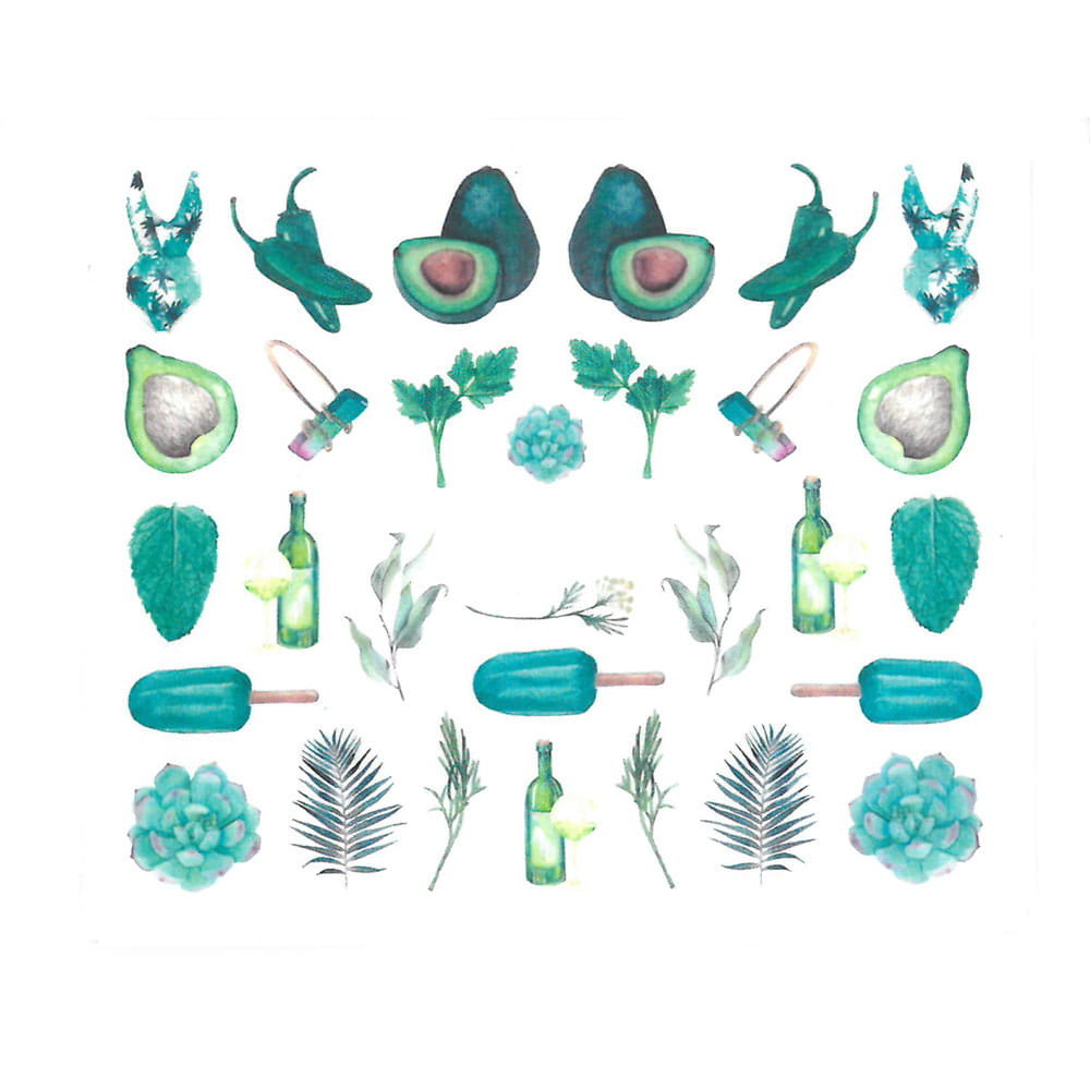 Allepaznokcie Naklejki wodne do paznokci Nr BN 1800