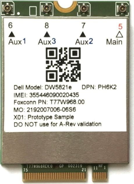 Dell Modem Qualcomm Snapdragon X20 LTE-A DW5821e do Latitude 7300/7400 (556-BCES) 556-BCES
