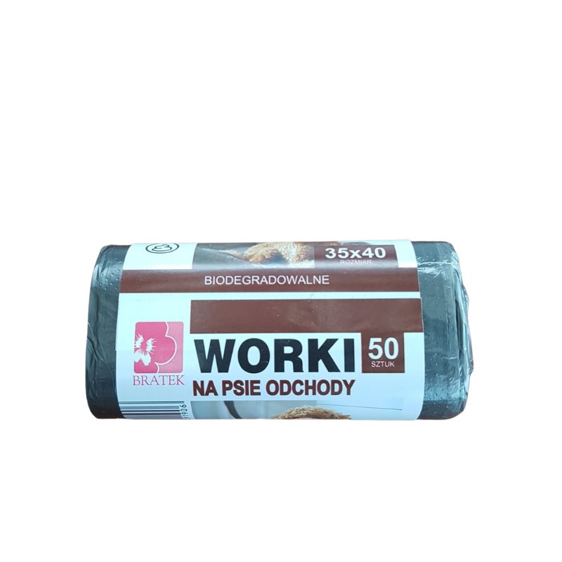 Worki Biodegradowalne na psie odchody rolka 50 sztuk Bratek