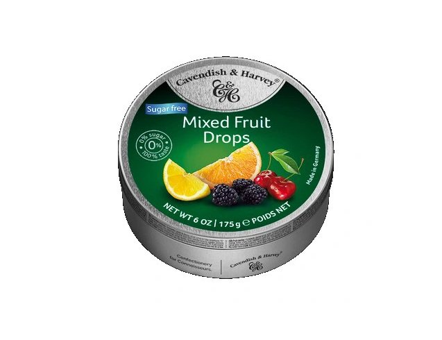 Cavendish & Harvey, cukierki drażetki o smaku owocowym bez cukru, 175 g