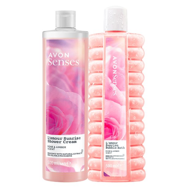 Avon, Lamour Róża Bursztyn Irys, Zestaw Kosmetyków do Pielęgnacji, 2 szt.