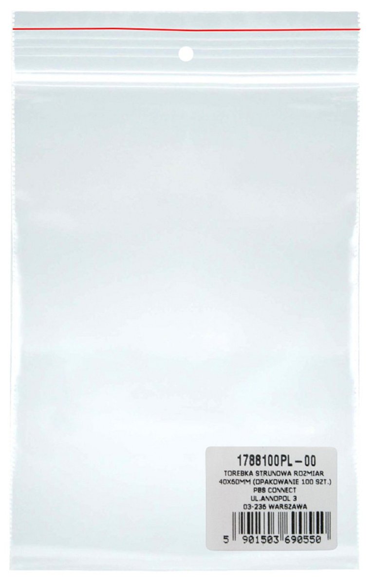 Donau Torebka strunowa PP 40x60mm 100szt. transparentna 1788100PL-00