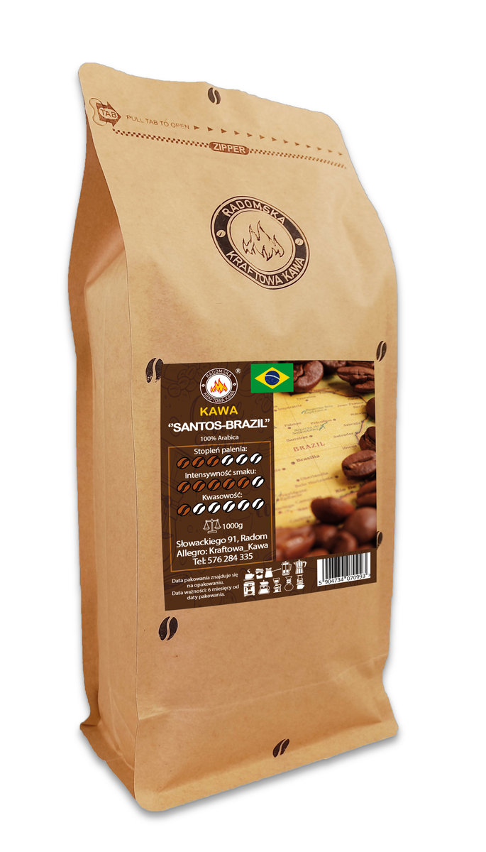 Kawa mielona SANTOS-BRASIL CERRADO 1000g Arabica 100%