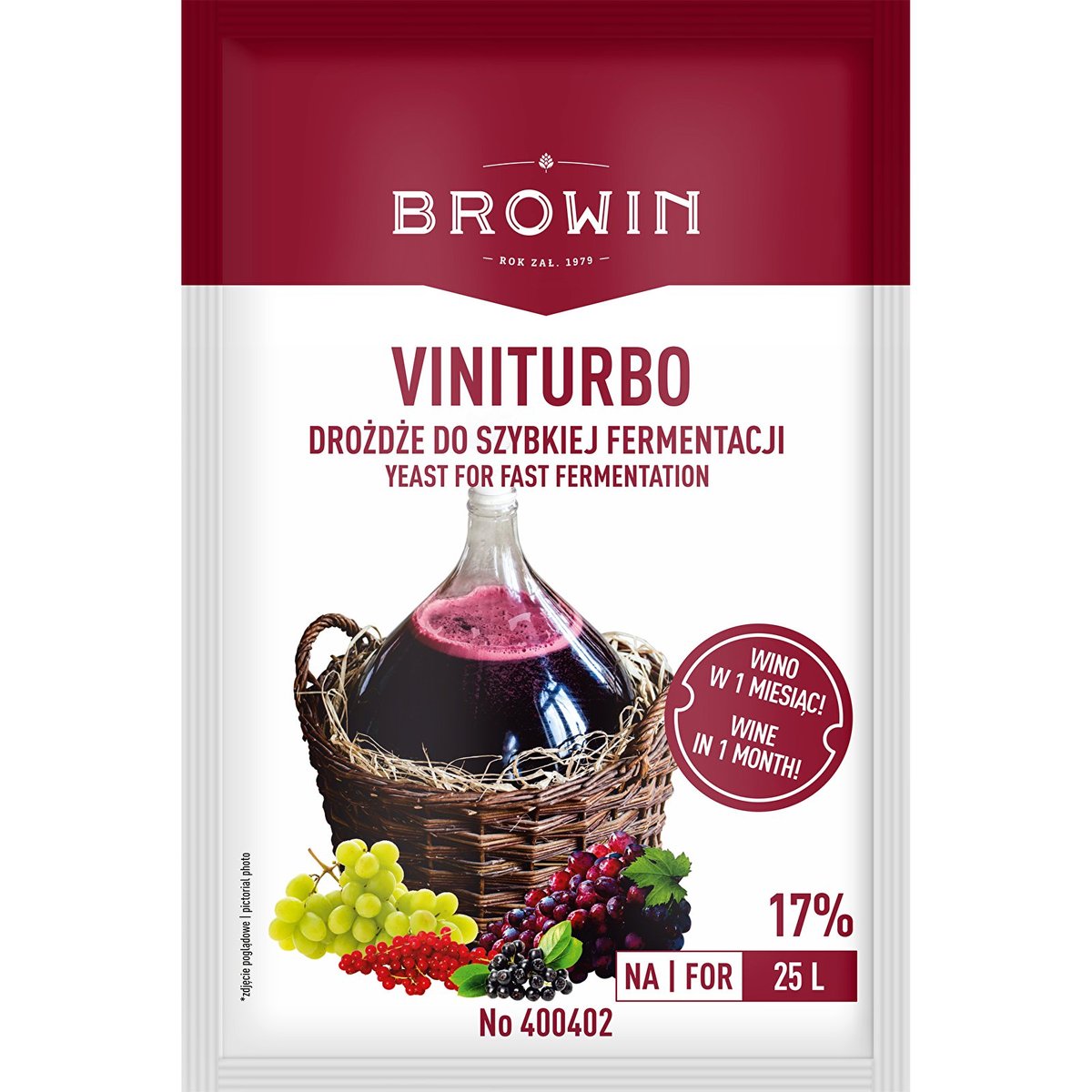 Browin ViniTurbo - drożdże do szybkiej fermentacji