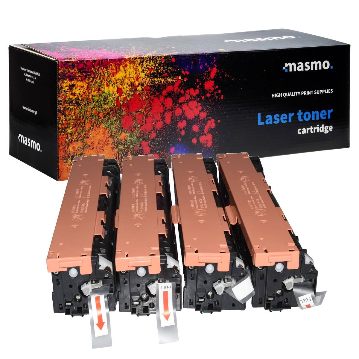Zestaw 4X Toner Masmo Do Hp Cb540A-Cb543A Laserjet Cp1215 1515 Cp1518 Cmyk Zamienniki