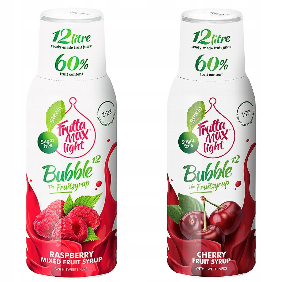 Syropy Fruttamax Malina Light Wiśnia Light 500 Ml