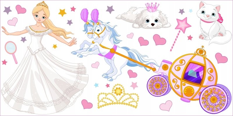 Naklejki ścienne dla dzieci mat Księżniczka 14, 200x100 cm