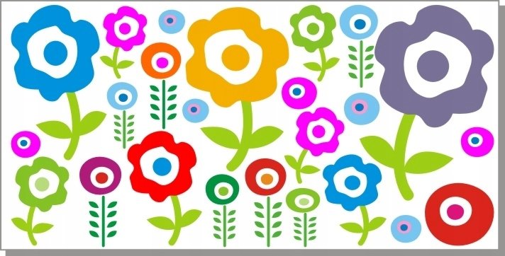 Naklejki dla dzeci mat kwiatki Kwiaty 104, 150x75 cm