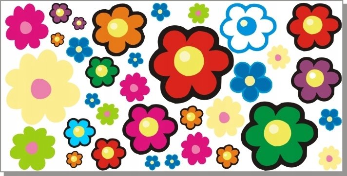 Naklejki dla dzeci mat kwiatki Kwiaty Kwiaty 101, 200x100 cm