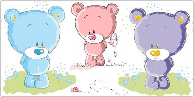 Naklejka na ścianę dla dzieci - Miś, Misie 16, 120x60 cm