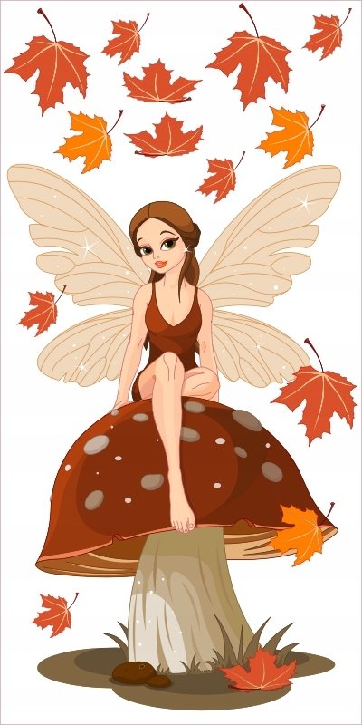 Naklejki dla dzieci mat listki Leśna Wróżka 35, 150x75 cm