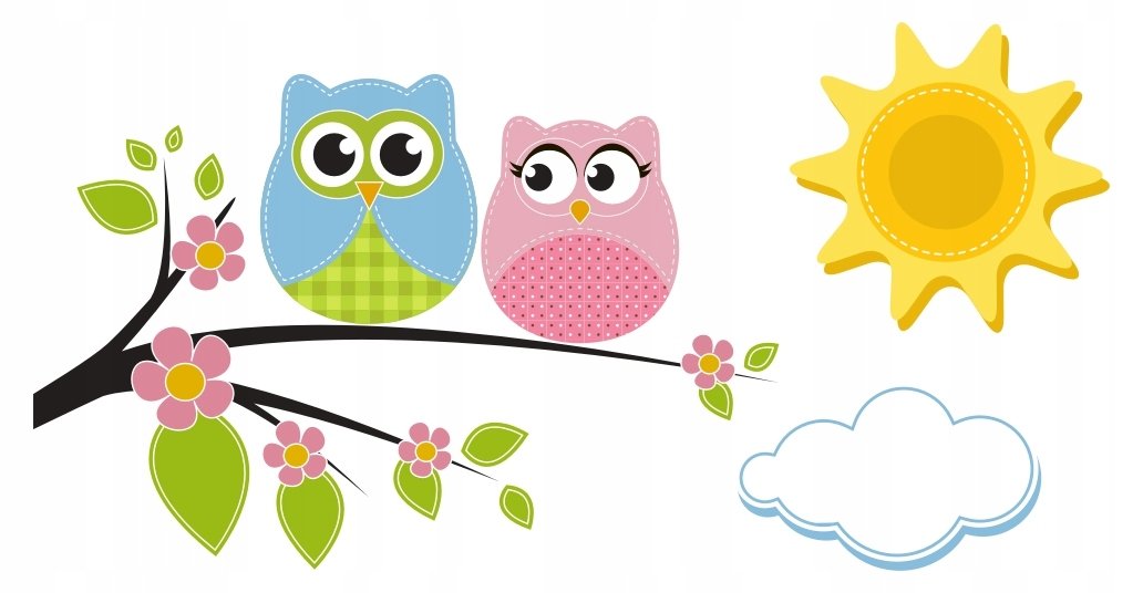 Naklejki ścienne dla dzieci zestaw Sowy Sówki 313, 120x60 cm