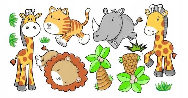 Naklejki ścienne dla dzieci mat Safari 2 zestaw, 200x100 cm