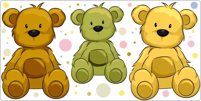 Naklejka na ścianę dla dzieci - Miś, Misie 23, 100x50 cm