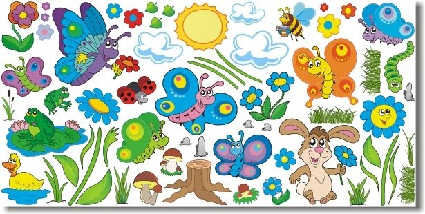 Naklejki ścienne dla dzieci mat Wesoła Łączka 2, 200x100 cm