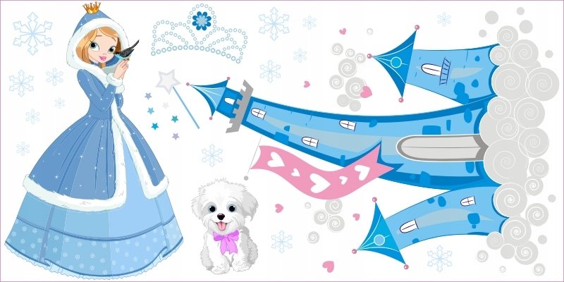Naklejki dla dzieci mat śnieżna Księżniczka 15, 120x60 cm