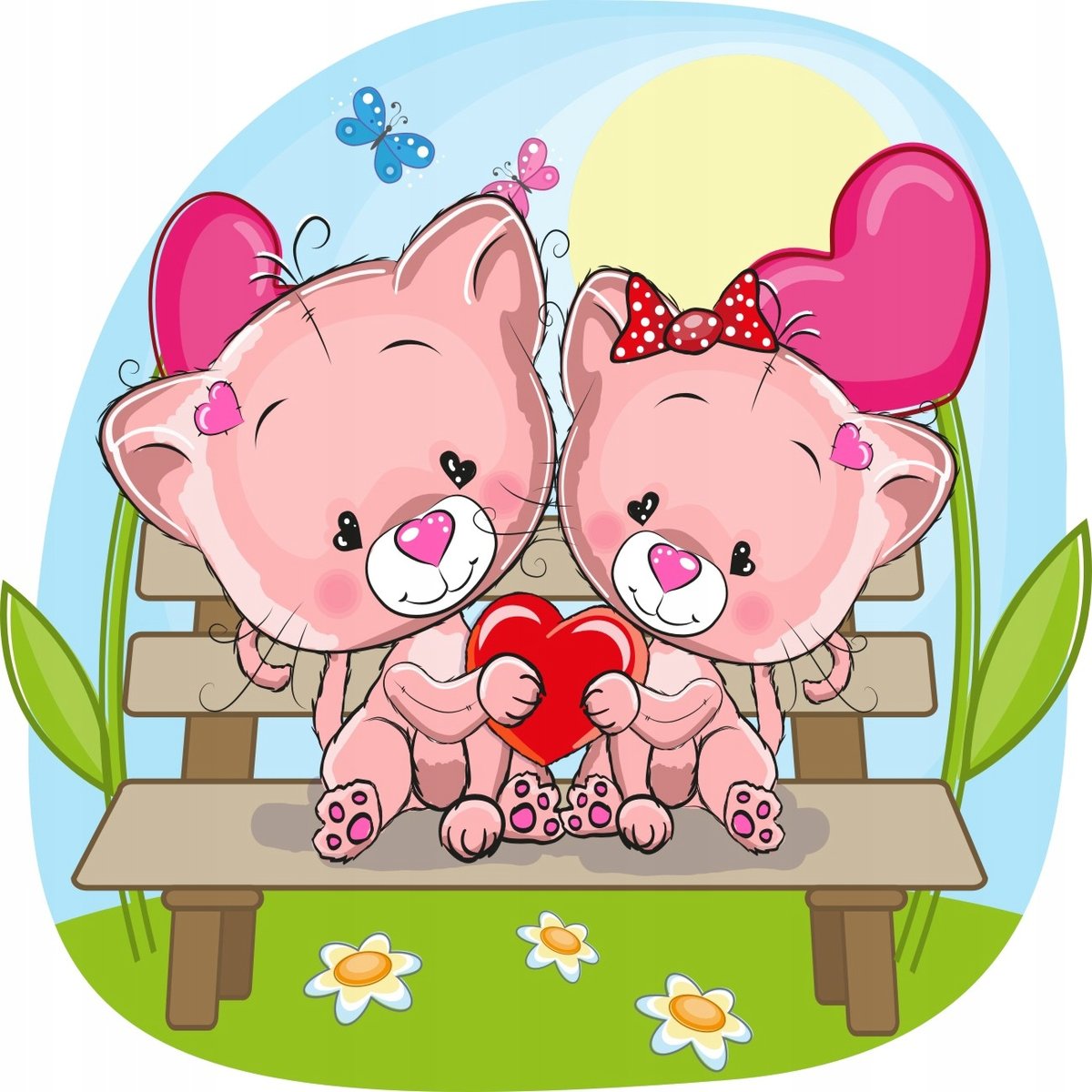 Naklejki ścienne dla dzieci mat Kotki 47, 100x100 cm