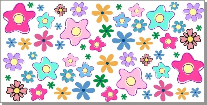 Naklejki dla dzeci mat kwiatki Kwiaty 102, 100x50 cm