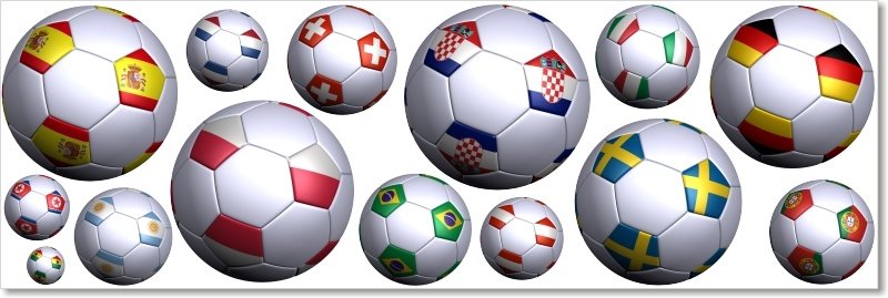 Zestaw naklejek dla dzieci - Piłki, Piłka nożna 6, 95x30 cm