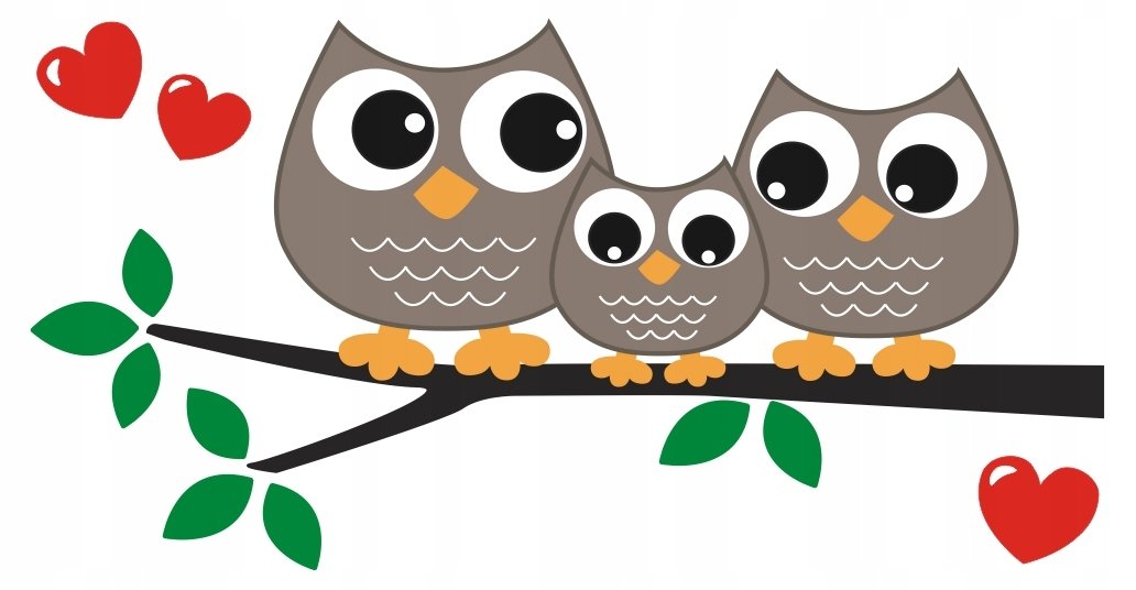 Naklejki dla chłopca dziewczynki Sowy sówki 324, 200x100 cm