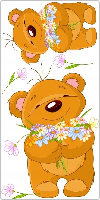 Naklejka na ścianę dla dzieci - Miś, Misie 11, 100x50 cm