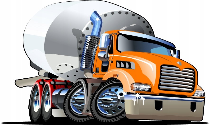 Naklejka mat budowa BETONIARKA Pojazdy 65, 120x72 cm