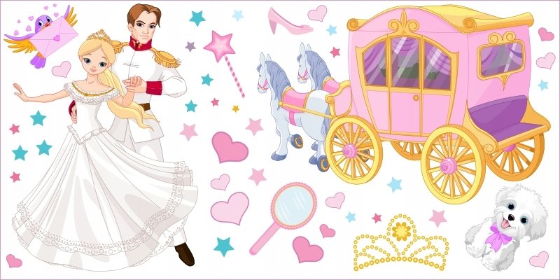 Naklejki na ścianę dla dzieci Para Książęca 11, 100x50 cm