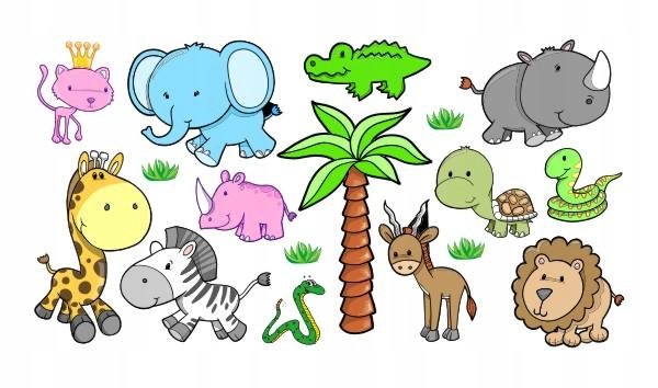 Naklejki ścienne dla dzieci mat Safari 3 zestaw, 200x100 cm